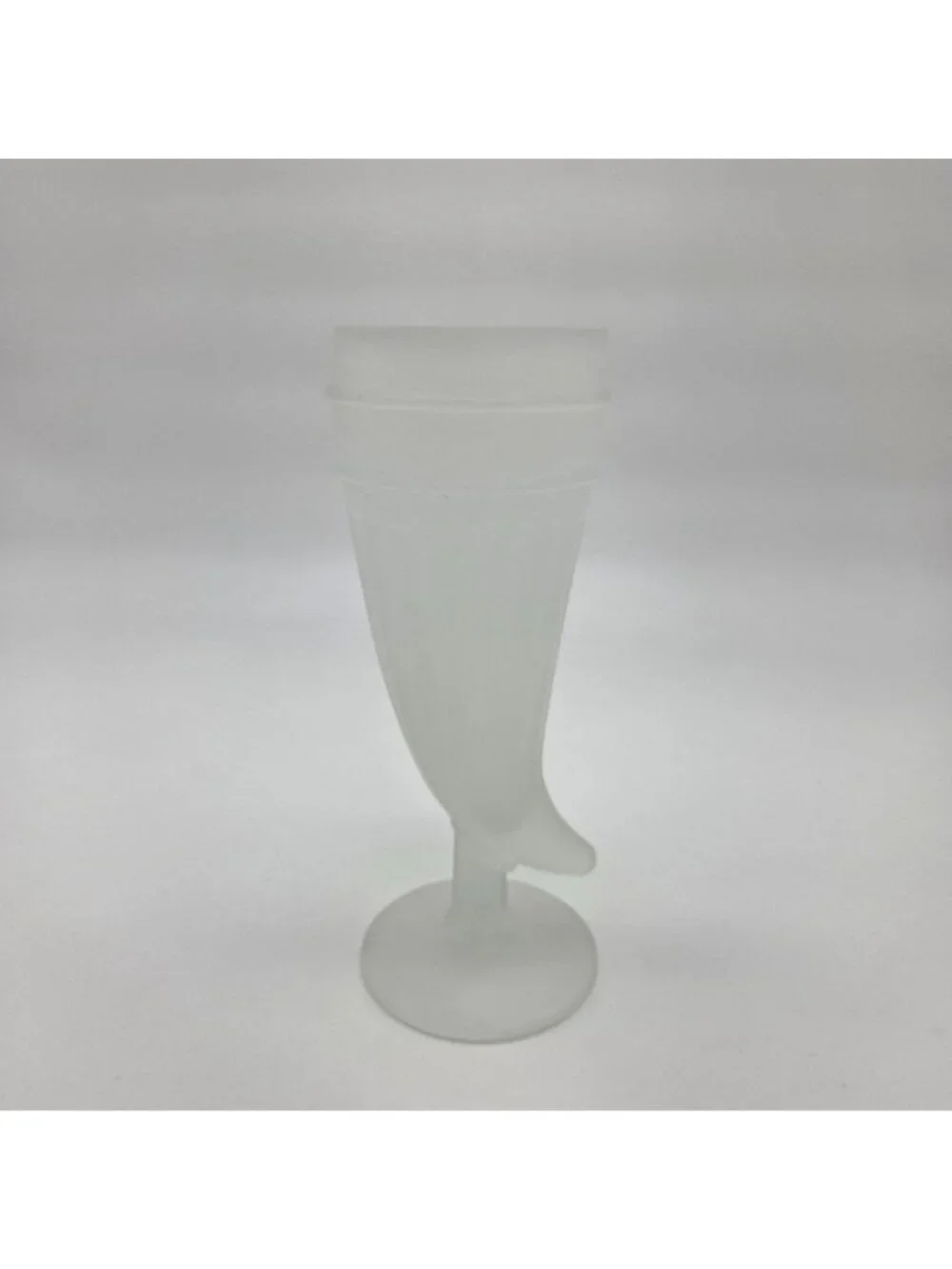 Set of 6 Vintage Indiana Tiara Frosted Glass Powder Horn Pilsner Beer Glasses